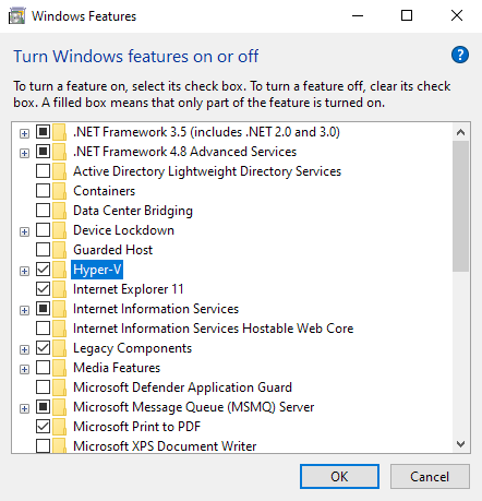 Obrázek: Windows Features